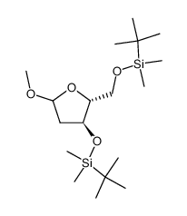 methyl 3,5-bis[O-(t-butyldimethylsilyl)]-2-deoxy-D-erythro-pentofuranoside Structure