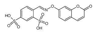 4-((E)-{[(2-oxo-2H-chromen-7-yl)oxy]imino}methyl)benzene-1,3-disulfonic acid Structure