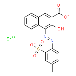 strontium 3-hydroxy-4-[(4-methyl-2-sulphonatophenyl)azo]-2-naphthoate structure