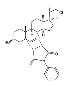 22-Chlor-5α,8α-(4-phenyl-1,2-urazolo)-23,24-dinorchol-6-en-3β-ol结构式