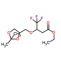 3-(2,2-DIMETHYL-[1,3]DIOXOLAN-4-YLMETHOXY)-4,4,4-TRIFLUORO-BUTYRIC ACID ETHYL ESTER结构式