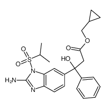 1-Isopropylsulfonyl-2-amino-6-(α-hydroxy-α-cyclopropylmethoxycarbonylmethylbenzyl)benzimidazole Structure