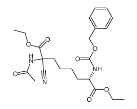 diethyl 2-acetamido-7-(benzyloxycarbonylamino)-2-cyanooctanedioate Structure