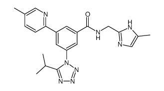 3-(5-isopropyltetrazol-1-yl)-N-(5-methyl-1H-imidazol-2-yl-methyl)-5-(5-methylpyridin-2-yl)benzamide结构式