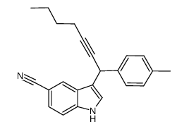 3-[1-(4-tolyl)hept-2-ynyl]-1H-indole-5-carbonitrile Structure