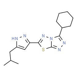 3-cyclohexyl-6-(3-isobutyl-1H-pyrazol-5-yl)[1,2,4]triazolo[3,4-b][1,3,4]thiadiazole结构式