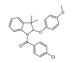 (4-chlorophenyl)-[2-(4-methoxyphenoxy)-3,3-dimethyl-2H-indol-1-yl]methanone Structure