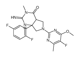 7a-(2,5-二氟苯基)-6-(5-氟-4-甲氧基-6-甲基嘧啶-2-基)-2-亚氨基-3-甲基六氢-1H-吡咯并[3,4-d]嘧啶-4(4aH)-酮结构式