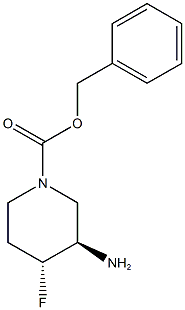 1-Piperidinecarboxylic acid, 3-aMino-4-fluoro-, phenylMethyl ester, (3R,4R)-rel- structure