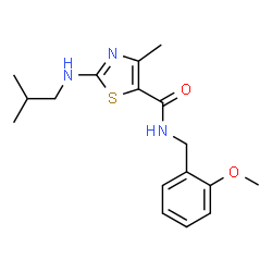 N-(2-methoxybenzyl)-4-methyl-2-[(2-methylpropyl)amino]-1,3-thiazole-5-carboxamide Structure