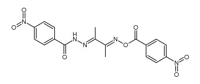 4-nitro-N'-(3-(((4-nitrobenzoyl)oxy)imino)butan-2-ylidene)benzohydrazide Structure