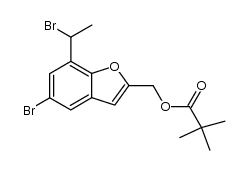 5-bromo-7-(1-bromoethyl)-2-trimethylacetoxymethylbenzofuran Structure