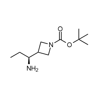 tert-Butyl (S)-3-(1-aminopropyl)azetidine-1-carboxylate structure