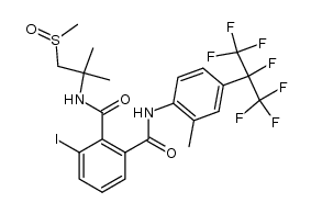 N2-[1,1-dimethyl-2-(methylsulfinyl)ethyl]-3-iodo-N1-{2-methyl-4-[1,2,2,2-tetrafluoro-1-(trifluoromethyl)-ethyl]phenyl}-1,2-benzenedicarboxamide结构式