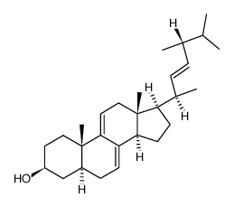 (22E)-5α-Ergosta-7,9(11),22-trien-3β-ol结构式