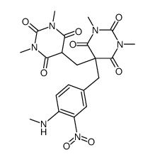 1,3,1',3'-tetramethyl-5-(4-methylamino-3-nitro-benzyl)-5,5'-methanediyl-bis-pyrimidine-2,4,6-trione Structure