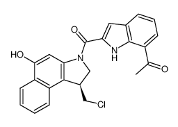 3-(7-acetylindole-2-carbonyl)-1-(S)-(chloromethyl)-5-hydroxy-1,2-dihydro-3H-benz[e]indole Structure