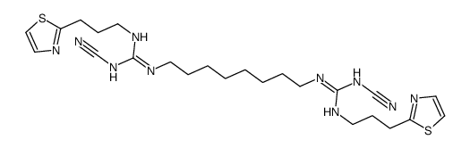 1-cyano-3-[8-[[N-cyano-N'-[3-(1,3-thiazol-2-yl)propyl]carbamimidoyl]amino]octyl]-2-[3-(1,3-thiazol-2-yl)propyl]guanidine Structure