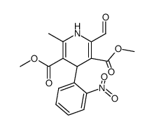 2-formyl-6-methyl-4-(2-nitro-phenyl)-1,4-dihydro-pyridine-3,5-dicarboxylic acid dimethyl ester结构式