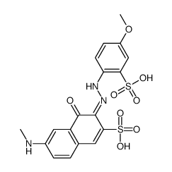 4-hydroxy-3-[(4-methoxy-2-sulphophenyl)azo]-6-(methylamino)naphthalene-2-sulphonic acid structure