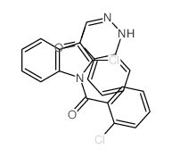 1H-Indole-3-carboxaldehyde,2-chloro-1-(2-chlorobenzoyl)-, 3-[2-(2-nitrophenyl)hydrazone]结构式