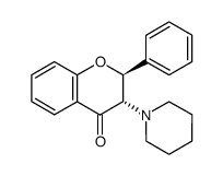 (2S,3S)-2-phenyl-3-(piperidin-1-yl)chroman-4-one结构式