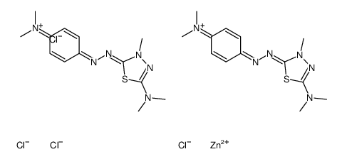 bis[5-(dimethylamino)-2-[[4-(dimethylamino)phenyl]azo]-3-methyl-1,3,4-thiadiazolium] tetrachlorozincate(2-) Structure