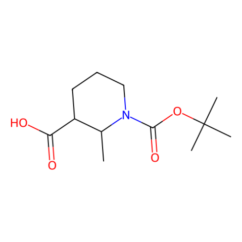 2S,3R-1-boc-2-甲基哌啶-3-羧酸结构式