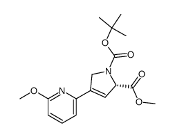 methyl (2S)-N-tert-butoxycarbonyl-4-[2'-(6'-methoxypyridyl)]-2,5-dihydropyrrole-2-carboxylate Structure