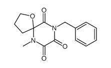 9-Benzyl-6-methyl-1-oxa-6,9-diaza-spiro[4.5]decane-7,8,10-trione Structure