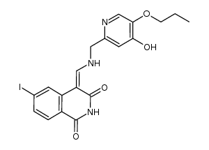 4-{[(4-hydroxy-5-propoxypyridin-2-ylmethyl)amino]methylene}-6-iodo-4H-isoquinoline-1,3-dione structure