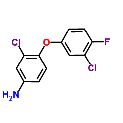 3-Chloro-4-(3-chloro-4-fluorophenoxy)aniline结构式