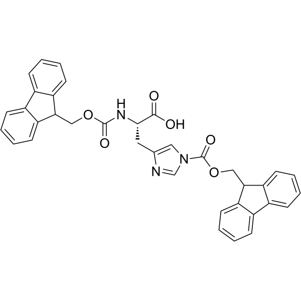 N,1-二-Fmoc-L-组氨酸结构式