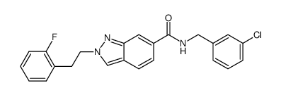 N-(3-chlorobenzyl)-2-[2-(2-fluorophenylethyl)]-2H-indazole-6-carboxamide结构式