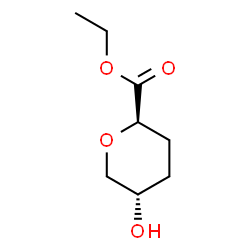 ethyl (2R,5S)-5-hydroxyoxane-2-carboxylate结构式