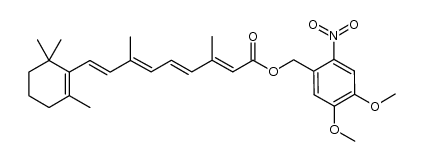 (2E,4E,6E,8E)-4,5-dimethoxy-2-nitrobenzyl 3,7-dimethyl-9-(2,6,6-trimethylcyclohex-1-en-1-yl)nona-2,4,6,8-tetraenoate structure