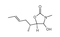 (5R)-5-((R,E)-hex-4-en-2-yl)-4-hydroxy-3-methyloxazolidin-2-one结构式