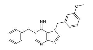 1-benzyl-7-(3-methoxybenzyl)-1H-purin-6(7H)-imine结构式