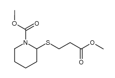 methyl 2-((3-methoxy-3-oxopropyl)thio)piperidine-1-carboxylate结构式