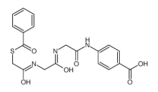 4-[[2-[[2-[(2-benzoylsulfanylacetyl)amino]acetyl]amino]acetyl]amino]benzoic acid Structure