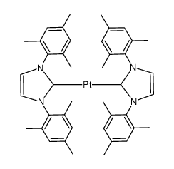 2,2'-bis(1,3-dimesitylimidazol-2-ylidene)platinum(0)结构式