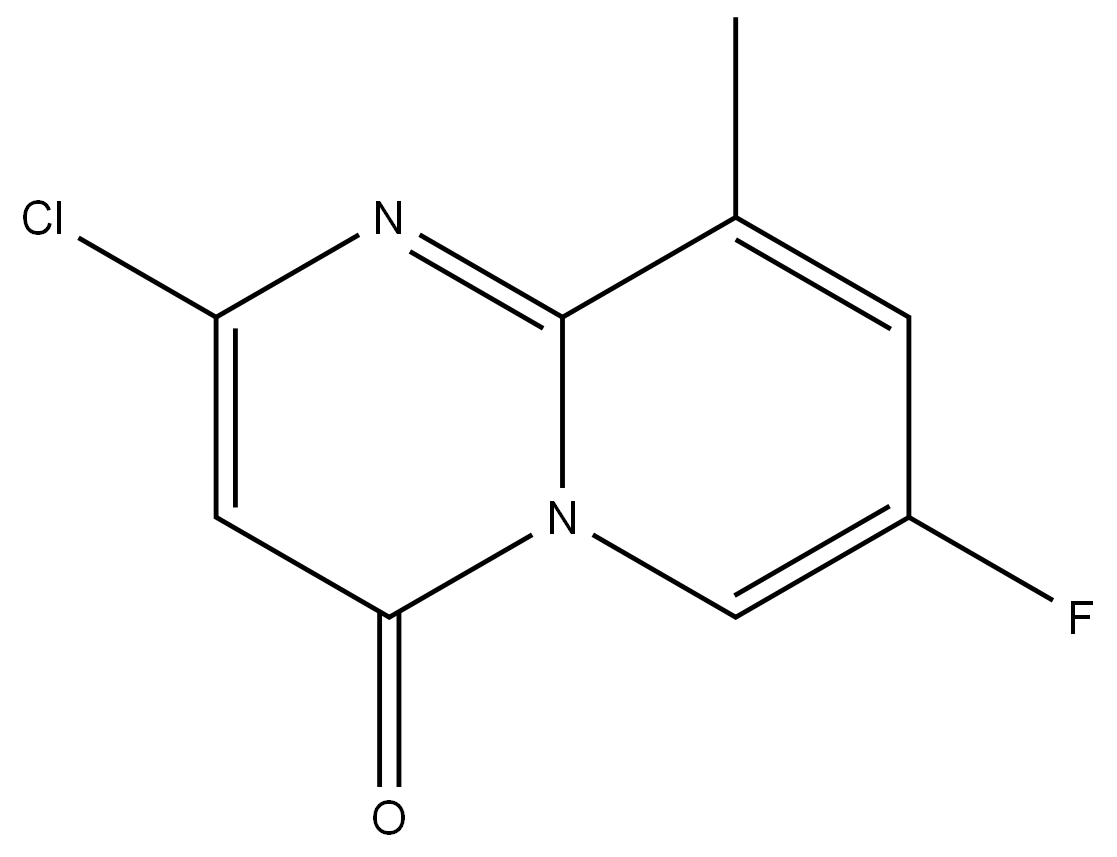 2-Chloro-7-fluoro-9-methyl-4H-pyrido[1,2-A]pyrimidin-4-one结构式