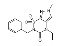 2-benzyl-4-ethyl-6-methyl-1,1-dioxopyrazolo[4,3-e][1,2,4]thiadiazin-3-one结构式