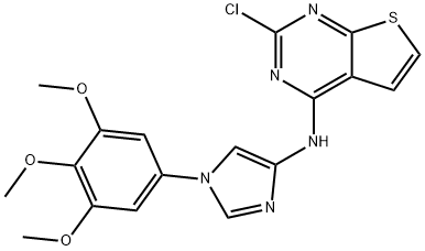 2-chloro-N-(1-(3,4,5-trimethoxyphenyl)-1H-imidazol-4-yl)thieno[2,3-d]pyrimidin-4-amine结构式