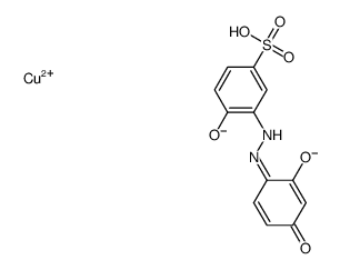 hydrogen [3-[(2,4-dihydroxyphenyl)azo]-4-hydroxybenzenesulphonato(3-)]cuprate(1-) Structure