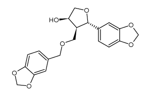 (2S,3S,4R)-4-hydroxy-2-(3,4-methylenedioxyphenyl)-3-[(3,4-methylenedioxyphenyl)methoxymethyl]tetrahydrofuran结构式