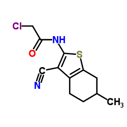 2-CHLORO-N-(3-CYANO-6-METHYL-4,5,6,7-TETRAHYDRO-BENZO[B]THIOPHEN-2-YL)-ACETAMIDE结构式