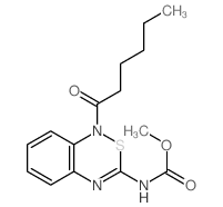 Methyl (1-hexanoyl-1H-2,1,4-benzothiadiazin-3-yl)carbamate结构式