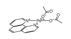 双乙酰(1,10-菲咯啉)钯(II)结构式