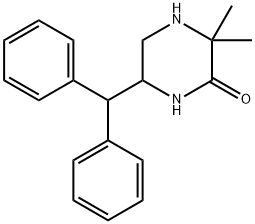 Piperazinone,6-(diphenylmethyl)-3,3-dimethyl- (9CI) Structure